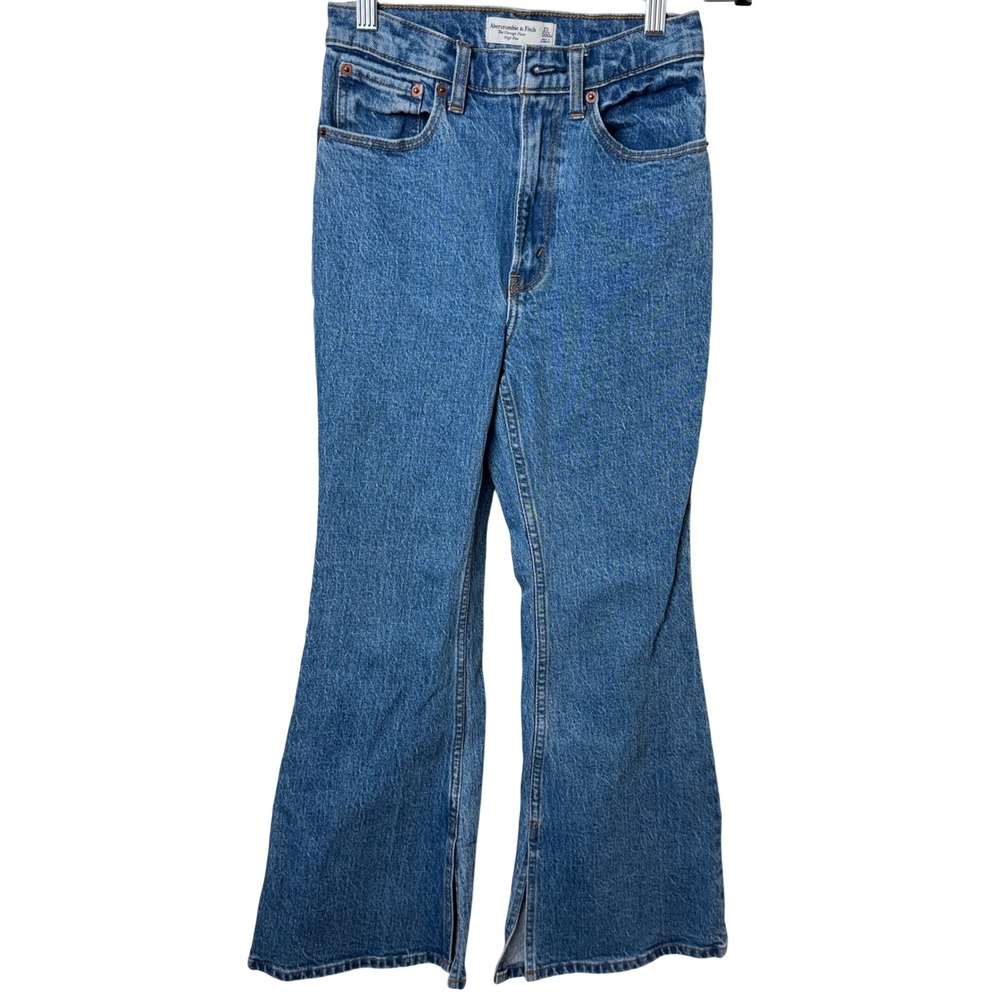 Abercrombie & Fitch Vintage Flare Jeans Women 23 Blue High Rise Split Hem